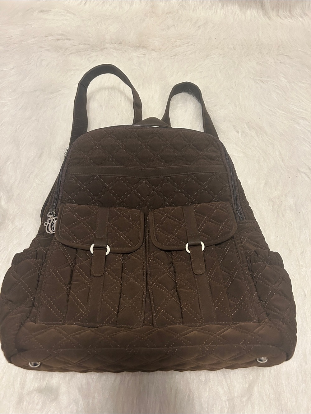 Vera Bradley Brown Quilted Backpack